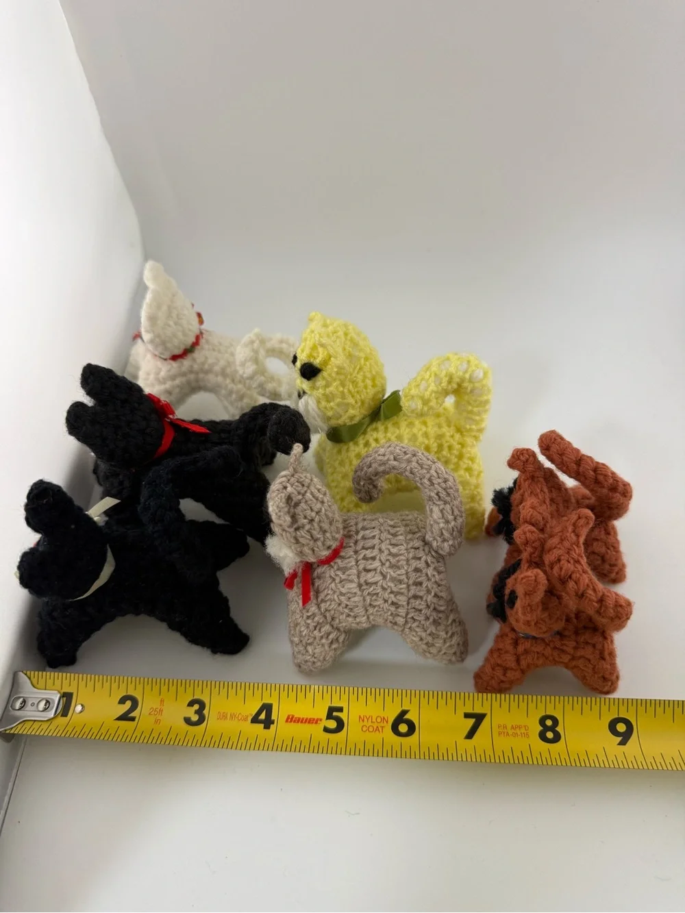 7 Handcrafted vintage-style crochet miniature animals